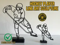 Sculpture line art joueur de hockey — photo 2