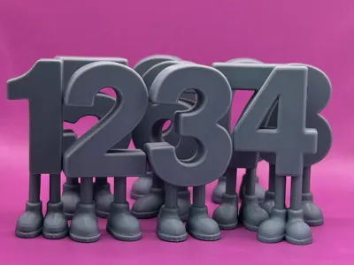 3D Printable Digits with Legs  0 to 9 Set