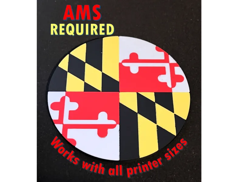 Maryland flag drink coaster