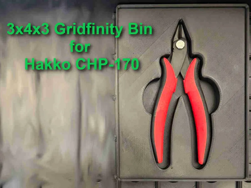 3x4x3 Gridfinity Bin for Hakko CHP-170 Cutters