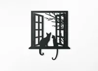 Décoration murale — deux chats à la fenêtre — photo 1