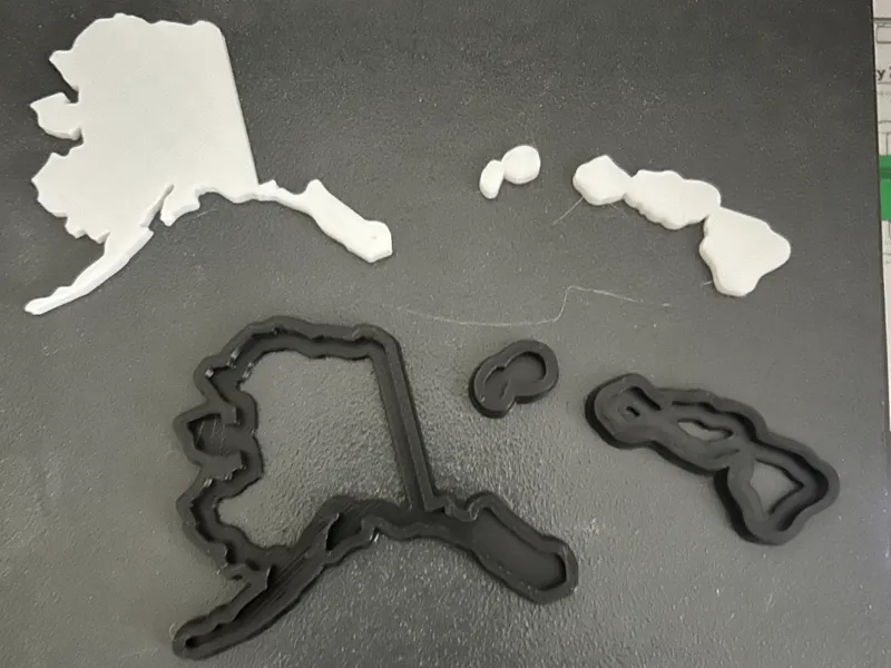 Hawaii Alaska Frame Map Pieces, States Traveled
