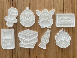 90s retro theme cookie cutter and stamp