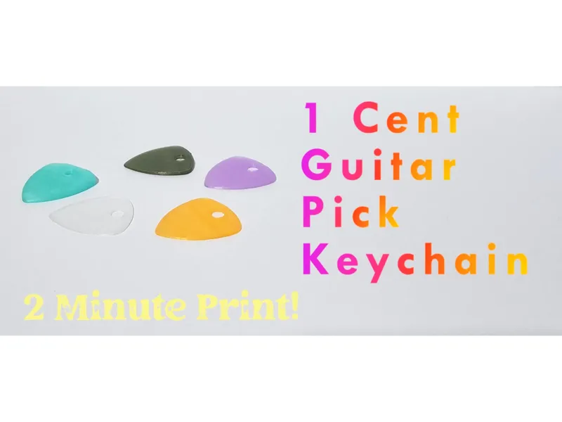 1 Cent Guitar Pick Keychain