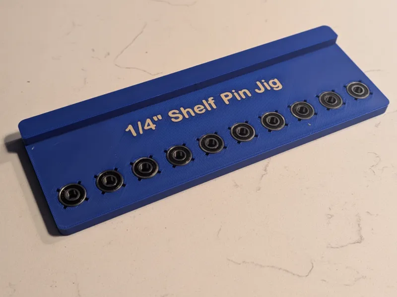 1/4" Adjustable Shelf Pin Jig with Bearing Guides