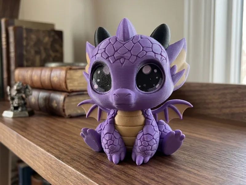 Cute Chibi Dragon - Desk Buddy & Shelf Sitter
