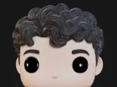 Teenage miniature with curly hair