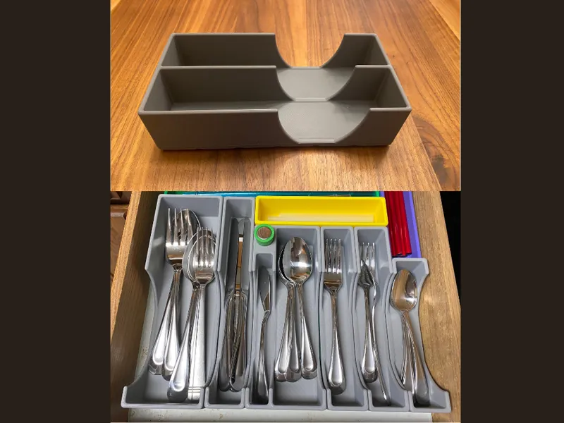 6x3x60mm Gridfinity Silverware Bin with Small Hole