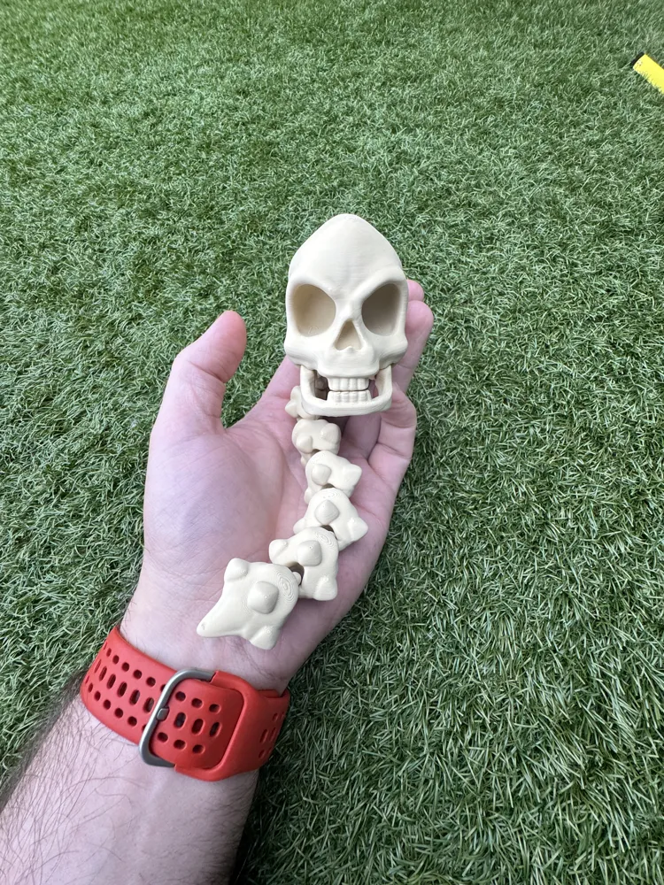 Articulated Halloween Skull and Spine Movable Jaw - Free 3D Print Model ...