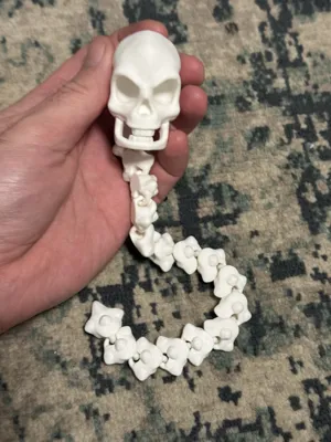 Articulated Halloween Skull and Spine Movable Jaw - Free 3D Print Model ...