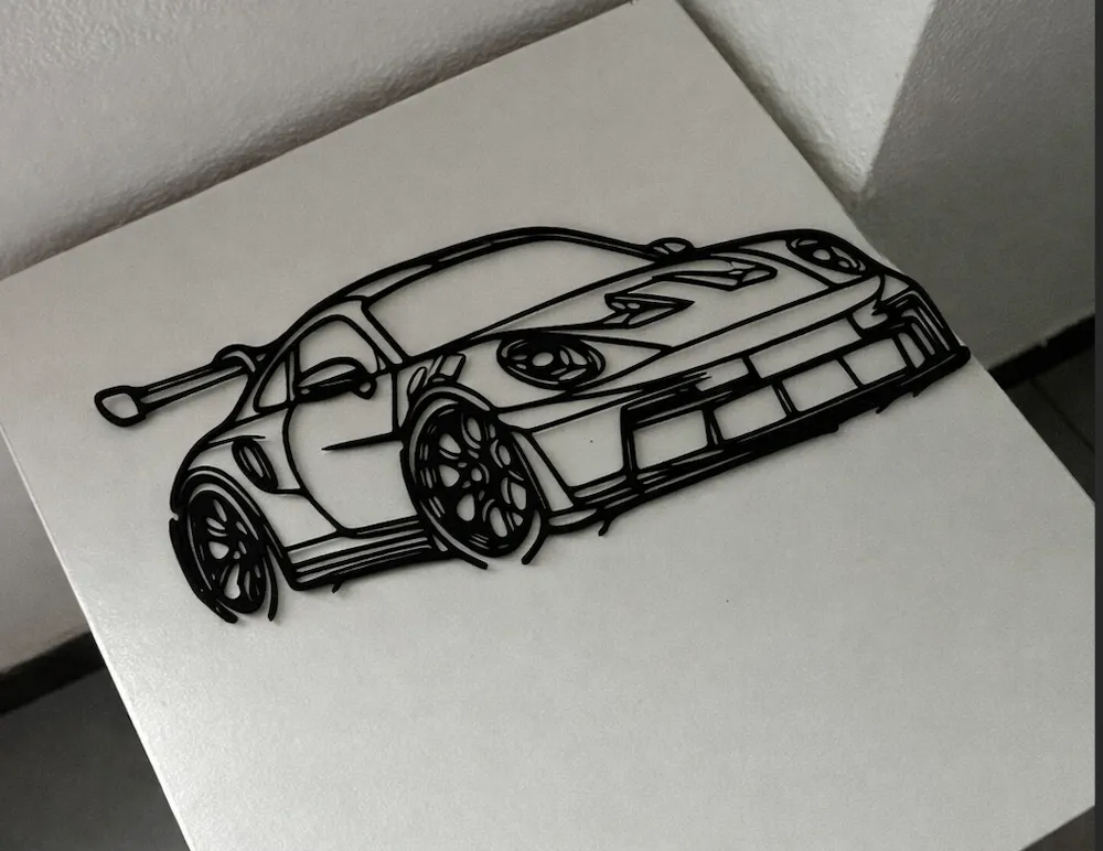 Porsche 911 GT3 RS (992) - Minimalist 3D Wall Art - Free 3D Print Model ...