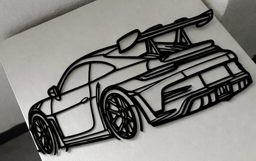 Porsche 911 GT3 RS (992) - Minimalist 3D Wall Art - Free 3D Print Model ...