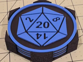 Table Top D20 Coasters and Tray