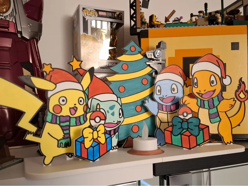 Pokemon Christmas Diorama 3D Coloring Picture