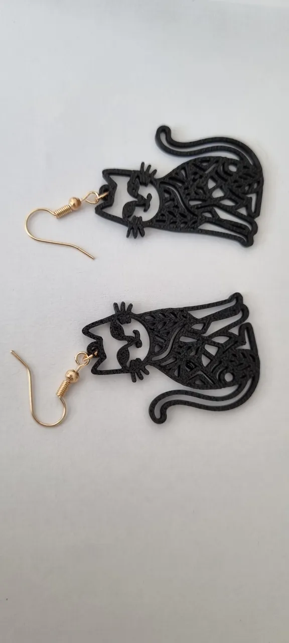 Cat earrings view 3