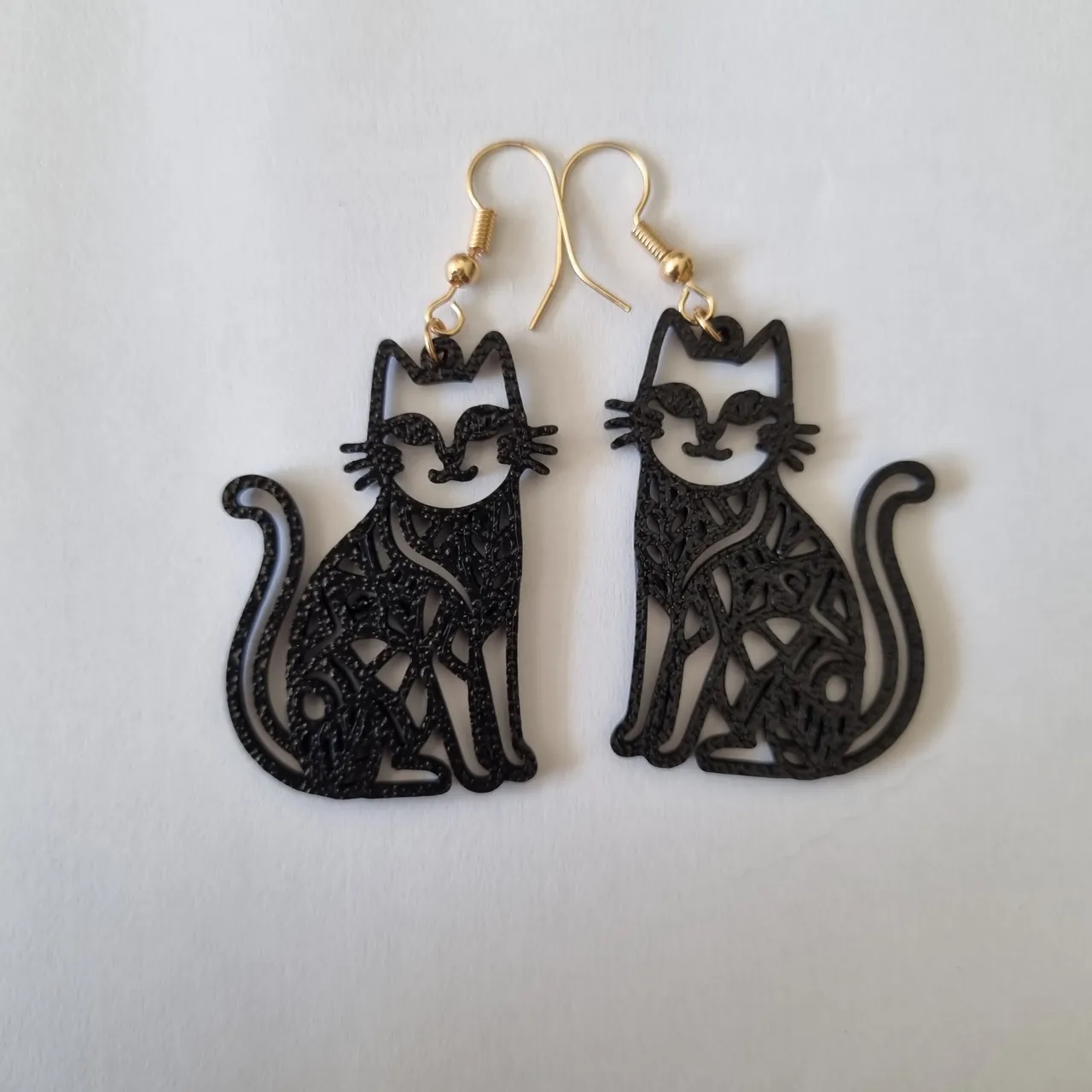 Cat earrings view 2