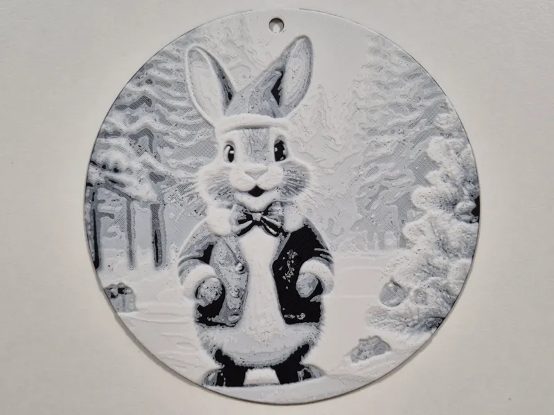 Christmas bunny decoration