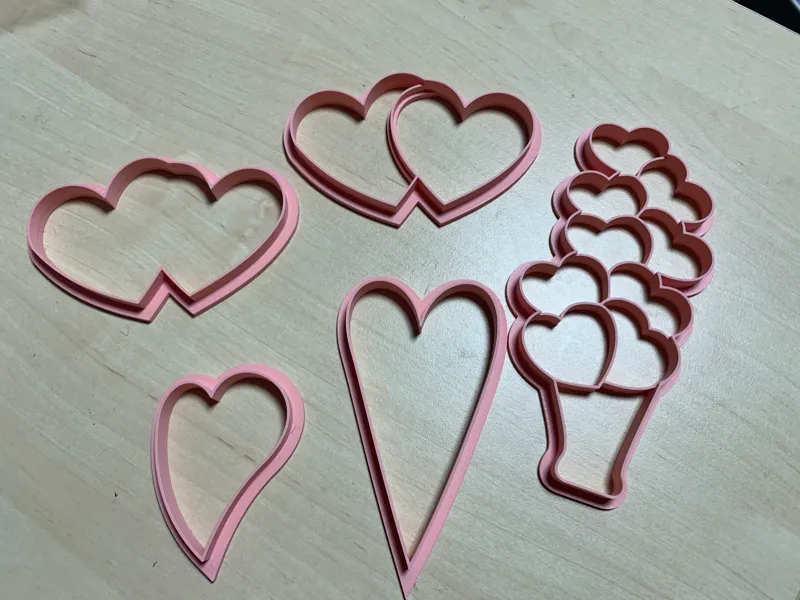Valentines Day hearts cutter set