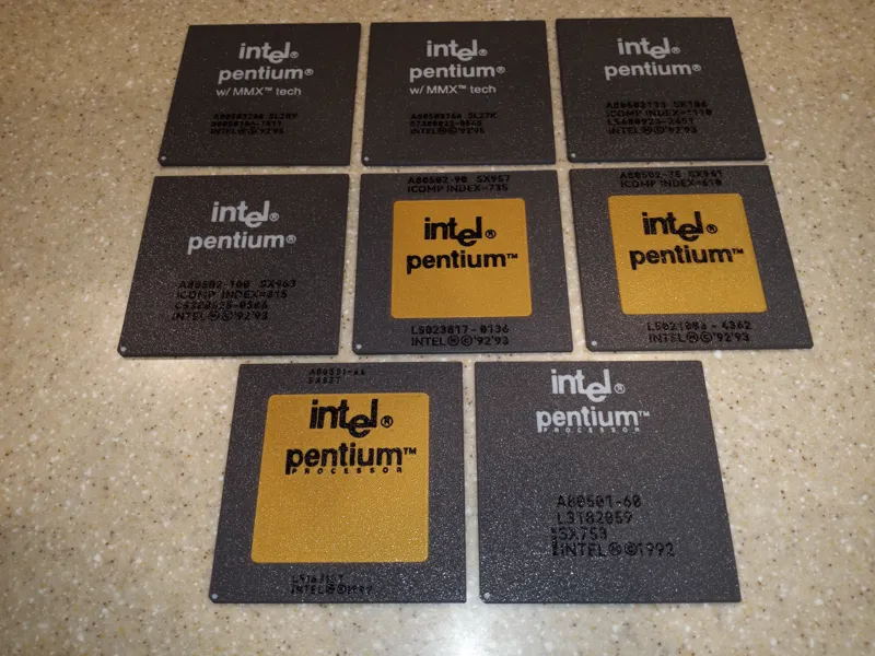 Intel Pentium CPU drink coaster set