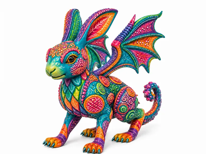 Alebrije Bunny Dragon Figurine