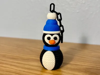 Knitted Penguin Keychain