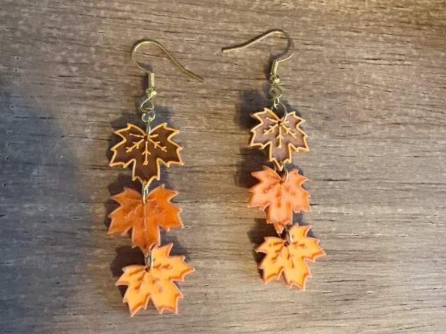 Fall Maple Leaf Stack Earrings