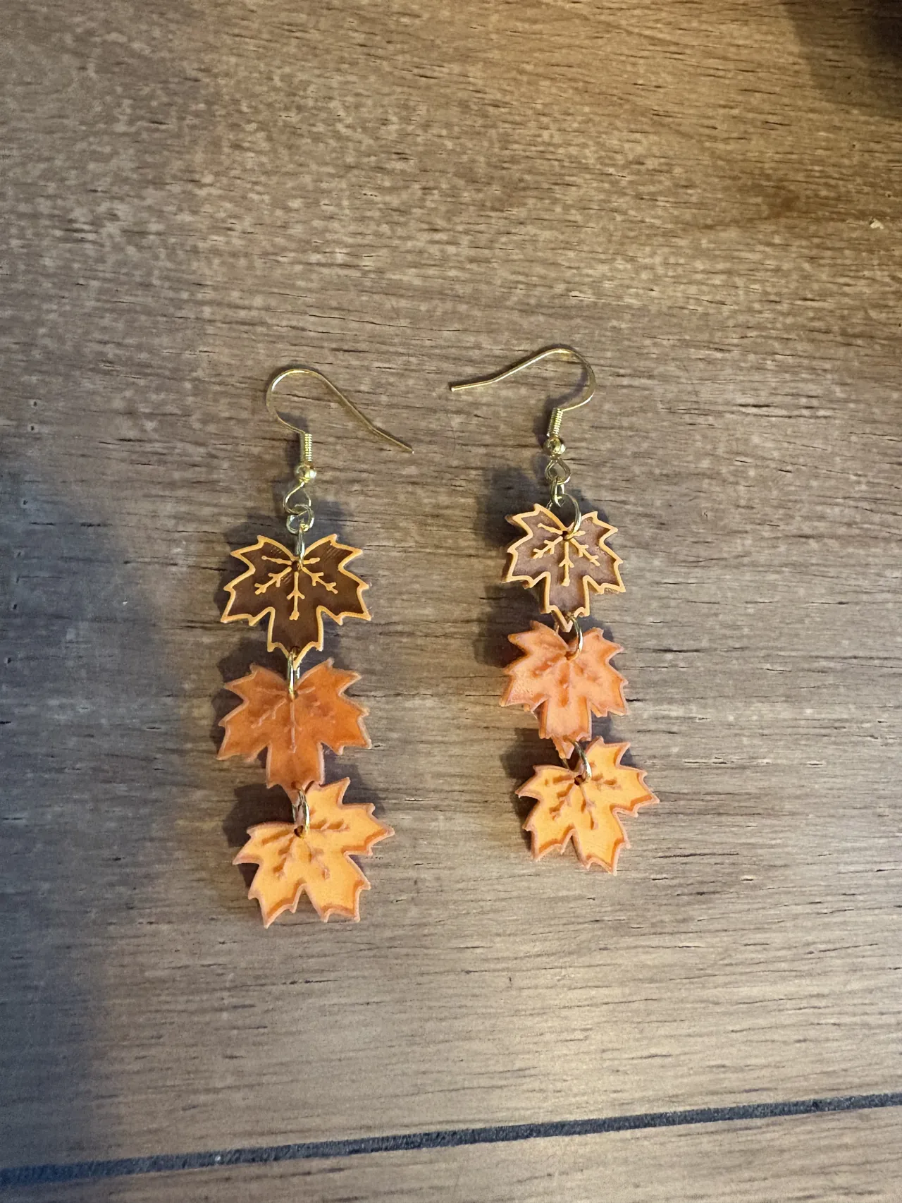 Fall Maple Leaf Stack Earrings view 2