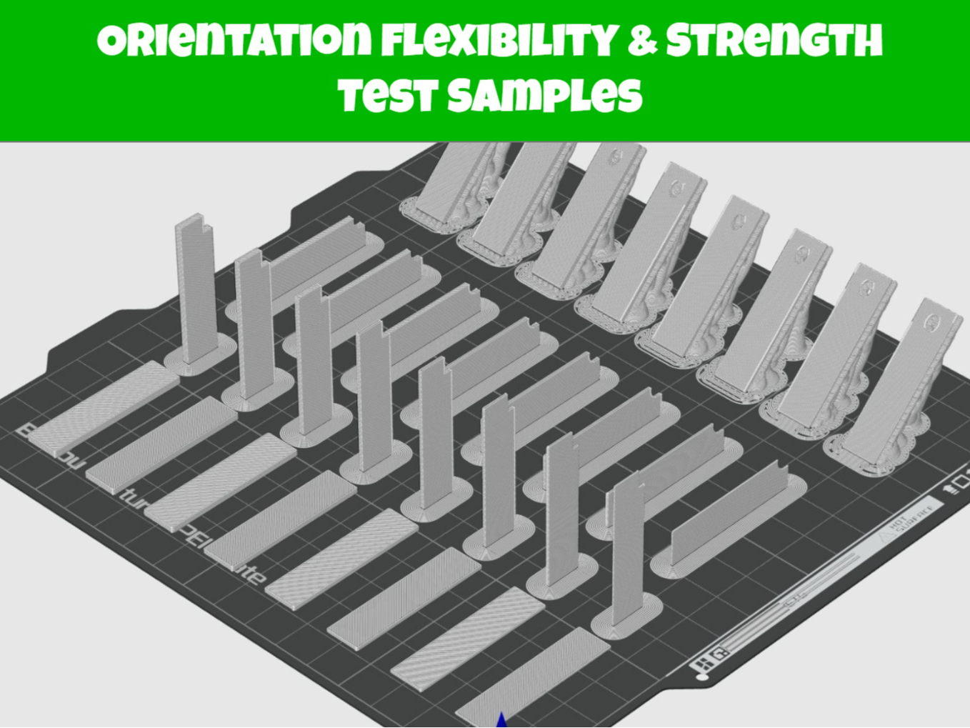 Orientation Flexibility & Strength Test Samples