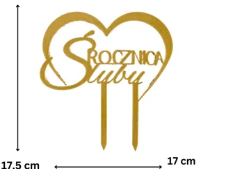 Topper dekor rocznica Slubu Dekoracjatort serce 