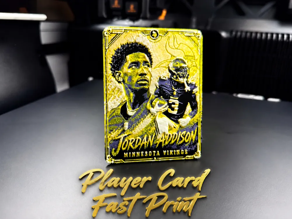 Modelo para impresión 3D: Jordan Addison Player Card. Referencia del modelo original.