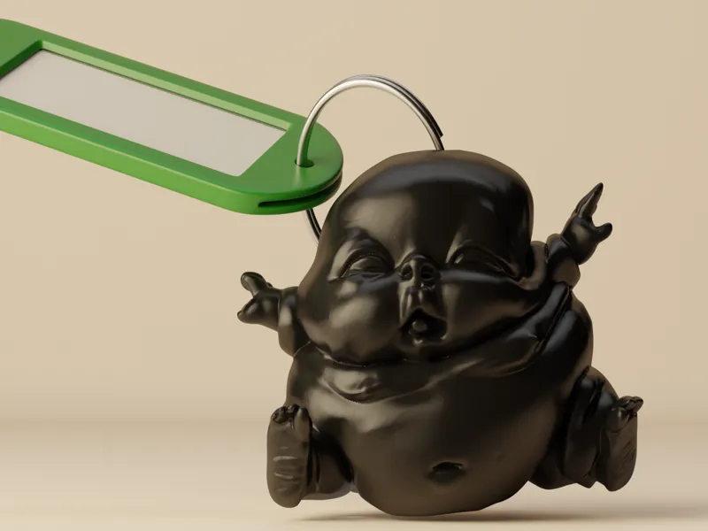 Smushed baby keychain