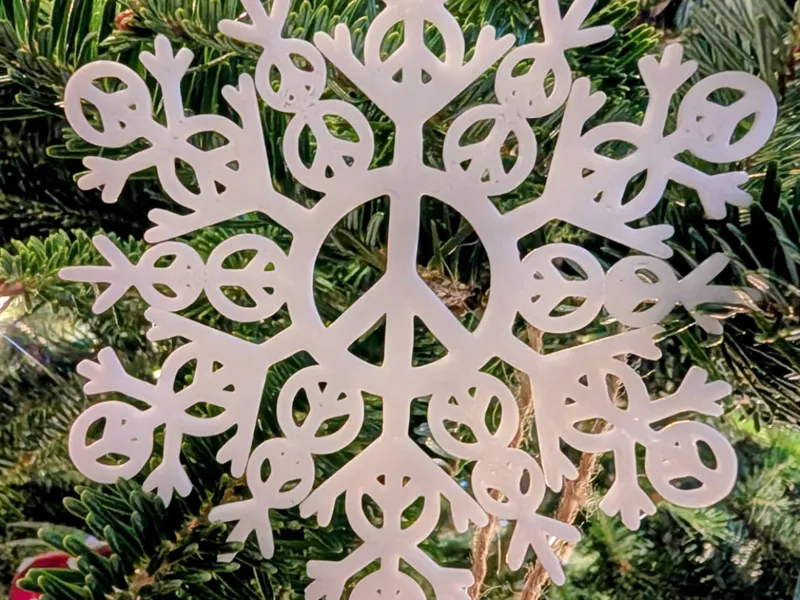 Peace Sign Snowflake Ornament and/or Caster