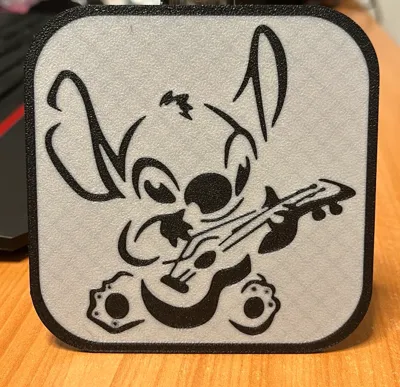 Stitch with guitar - coaster 