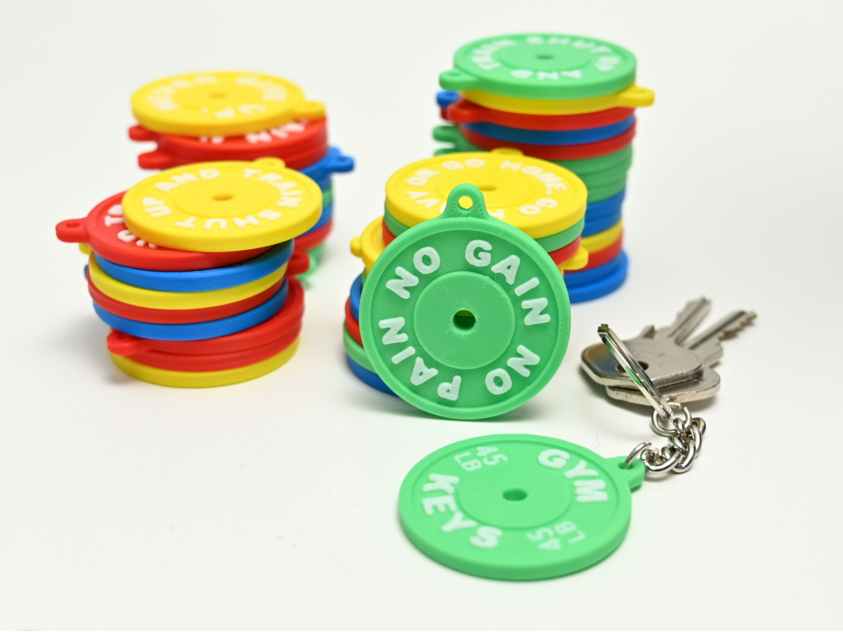 Weight Plate Keychain - Motivational Keyring 