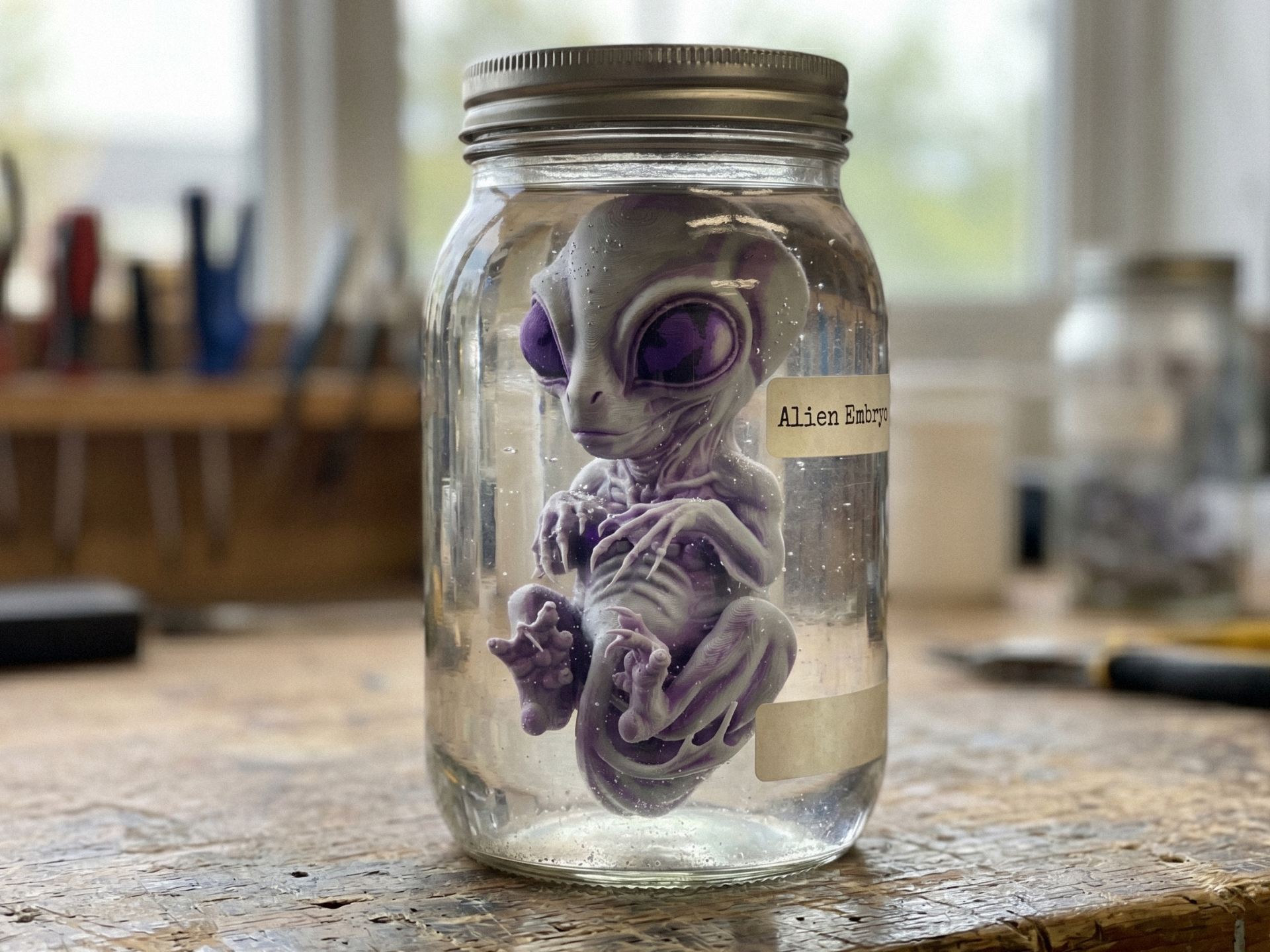 Alien Embryo in Jar | Horror Lab Decor