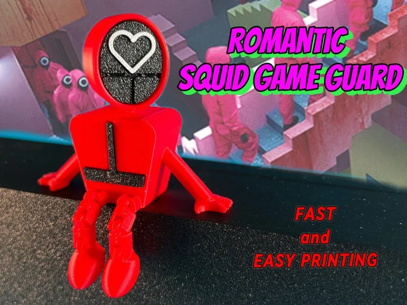 Romantic articulated squid game guard heart