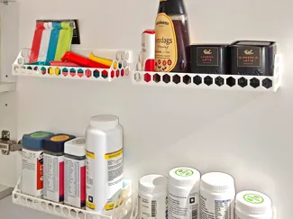 No-Drill Honeycomb Cabinet Shelves (Tape Mount)