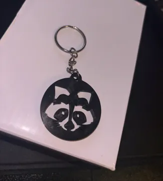 Raccoon Head Keychain 
