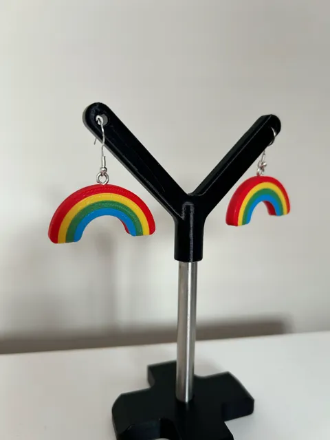 Rainbow earrings view 4