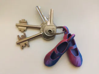 ballet shoes keyring, classic dance