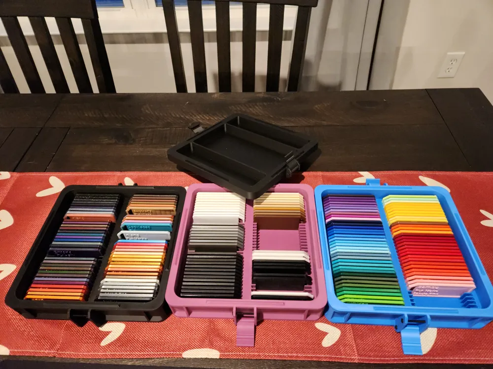 Filament Swatch Box – Stackable & Expandable (70+) by Slayer3D - MakerWorld