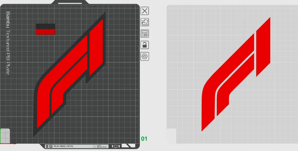 F1 Logo Bordered / Non-Bordered - Free 3D Print Model - MakerWorld