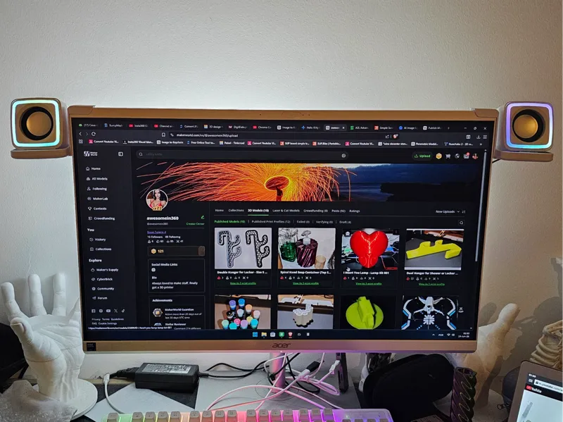 Mars Gaming Speakers - Desktop Monitor Side Mount