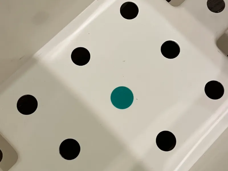 Hole blocker for IKEA BURSJON storage box