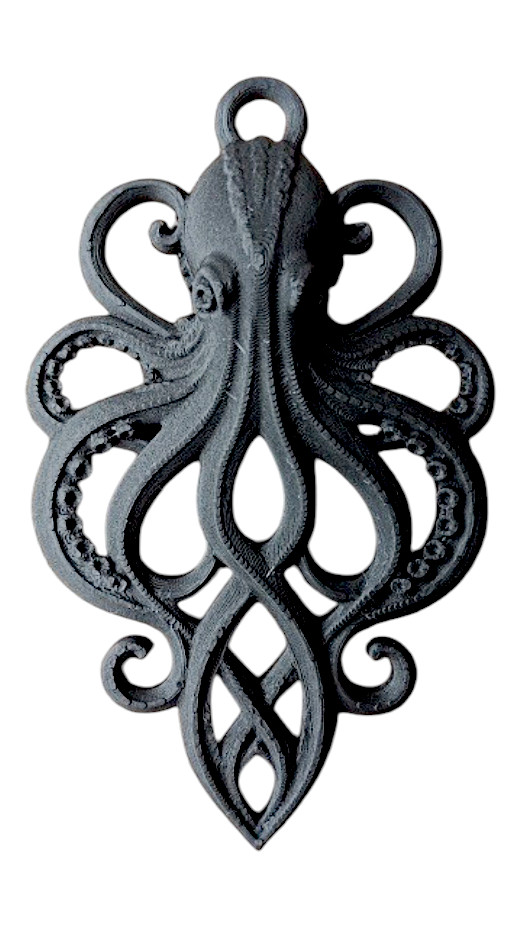 Gothic Octopus Pendant - Kraken Charm - 1