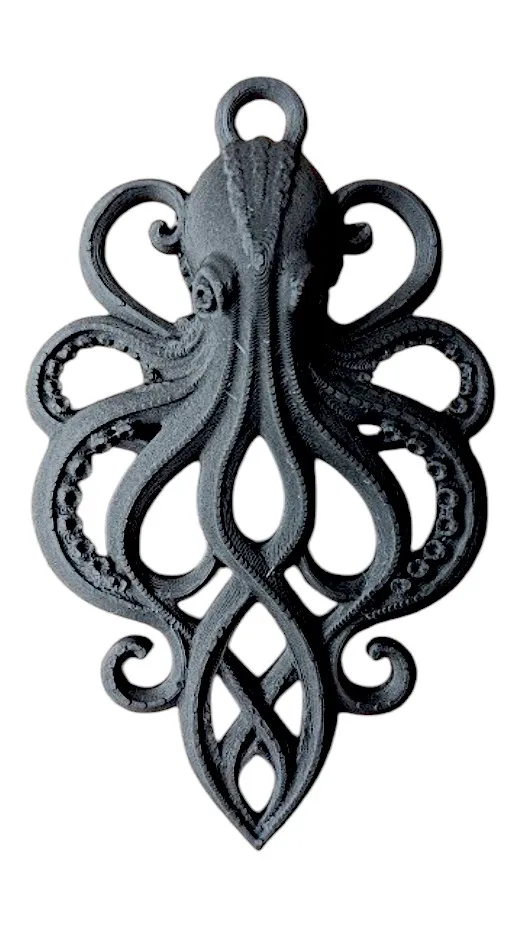 Gothic Octopus Pendant - Kraken Charm view 2