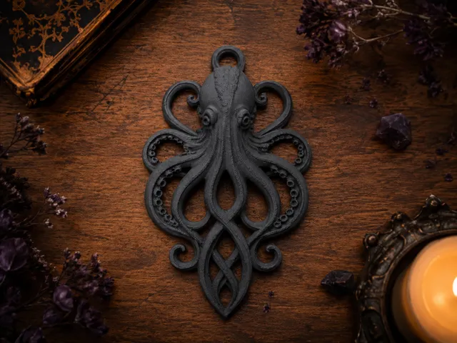 Gothic Octopus Pendant - Kraken Charm