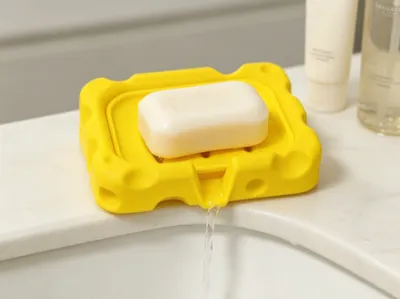 Cheese-shaped draining soap dish