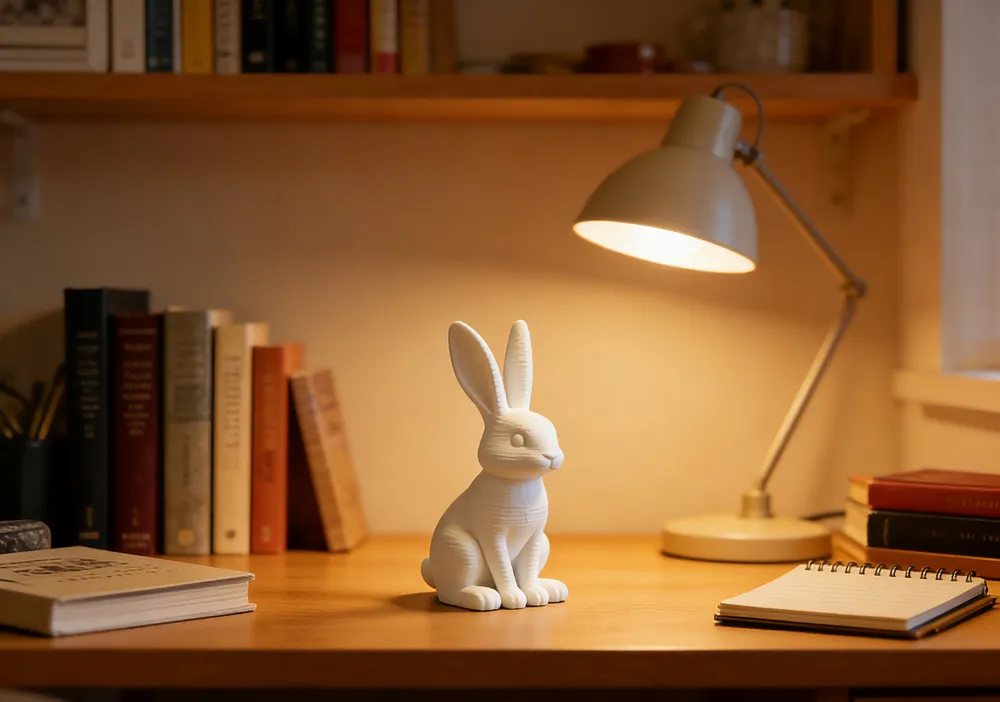 Little White Rabbit Decorative Ornament - Free 3D Print Model - MakerWorld