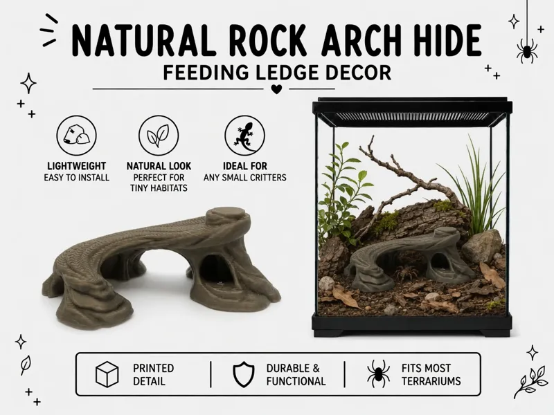Natural Rock Arch Hide & Feeding Ledge Decor